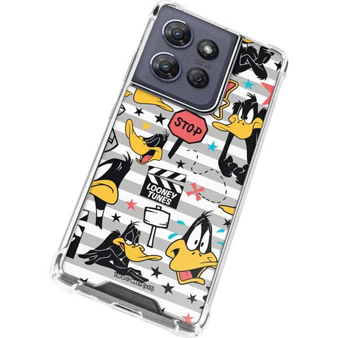 Looney Tunes Daffy Duck Striped Patches Moto G Play 5G (2025) Clear Case
